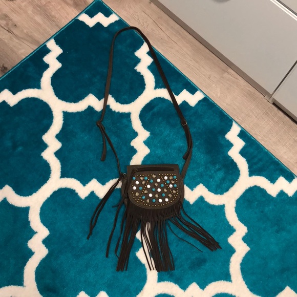 Free People CrossBody Fringed Jeweled Purse - Picture 1 of 8